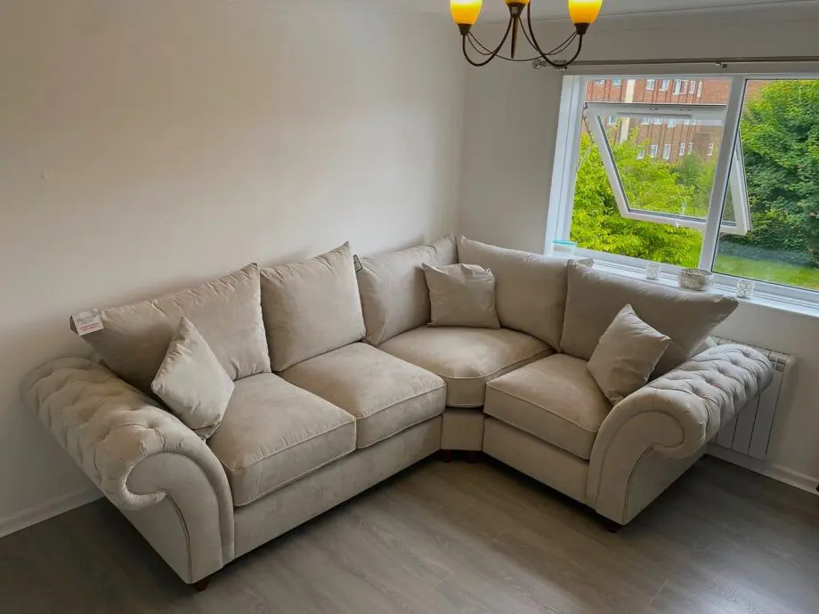 Windsor L Shaped Couch Grey & Beige Colour Available With Free Home Delivery