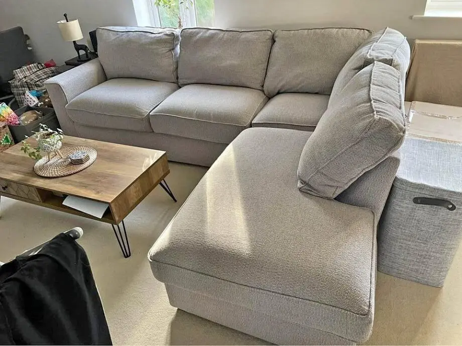 Next Chenille Grey Corner Sofa For Sale Now