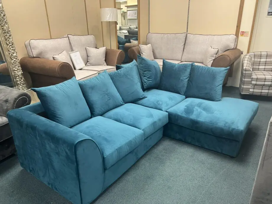 Teal L-Shape Corner Sofa - Relax in Style with Free Delivery"
