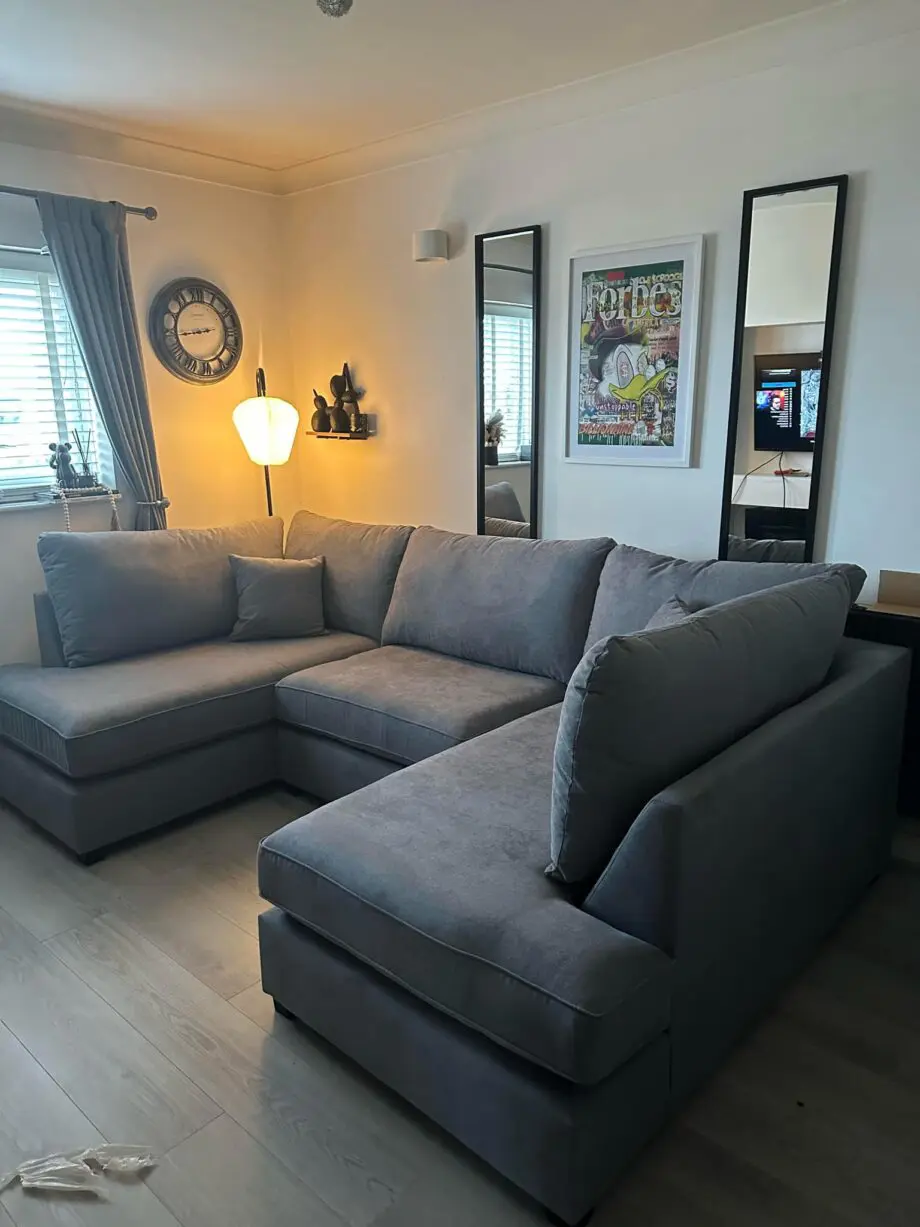 U Shaped Sofa For Sale Grey Colour With Free Home Delivery