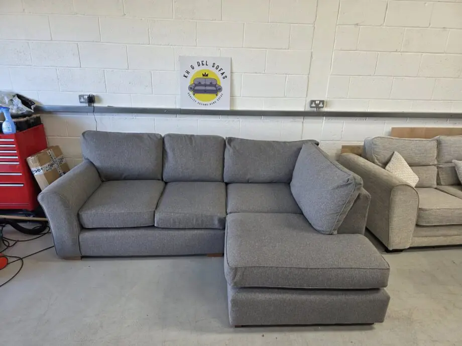 Next Chenille Grey Corner Sofa For Sale Now