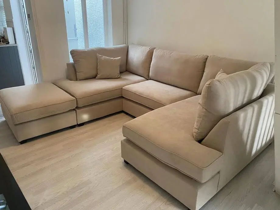 Lovely Cinema U Shaped Sofa with Matching Footstool