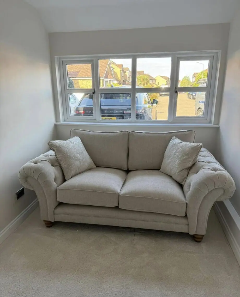 Windsor Chesterfield 3 Seater & 2 Seater Sofa Set - Cream & Beige