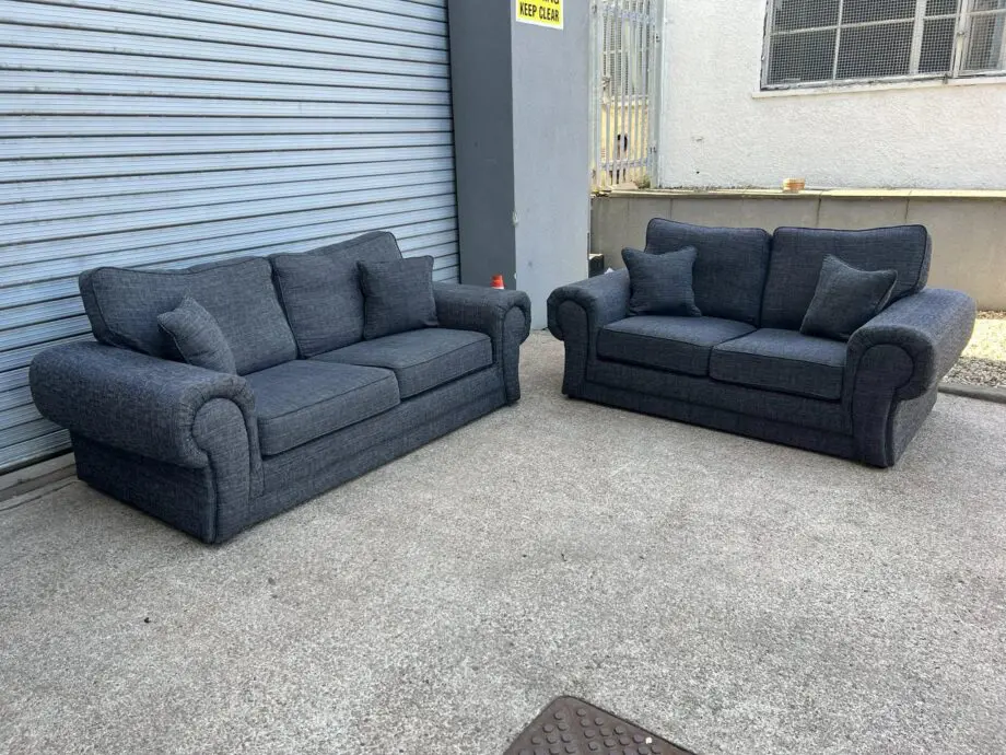 3x Seater & 2x Seater Black Verona Sofa Set ¬ Free Home Delivery