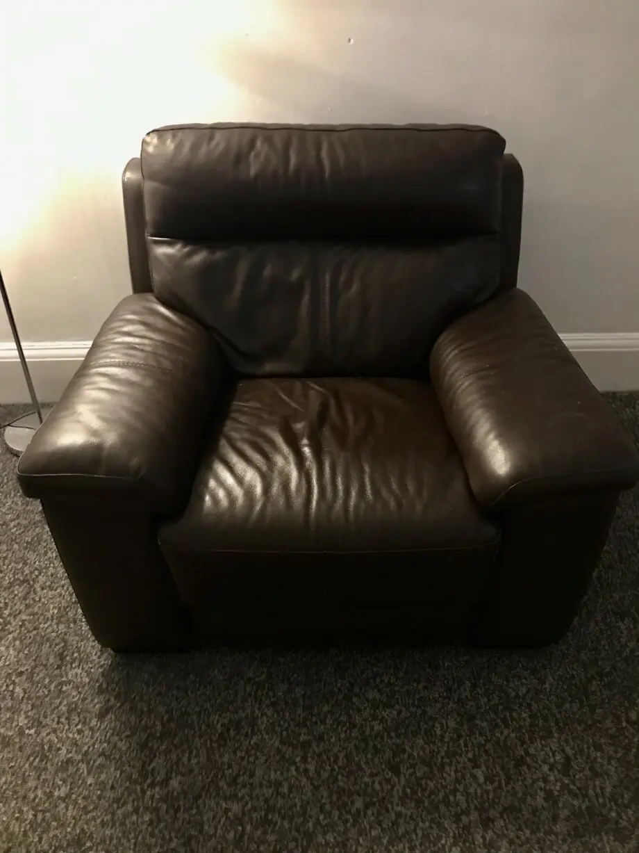 Brown leather 3 piece suit
