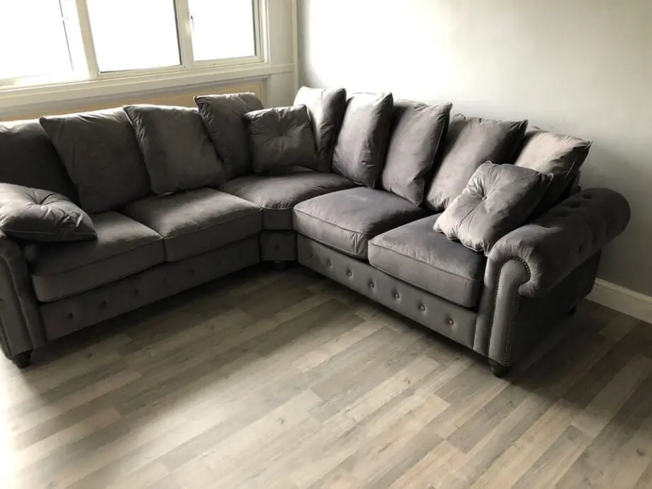Corner 2C2 Sofa ~ Black Plush Velvet Sofa || Cash On Delivery