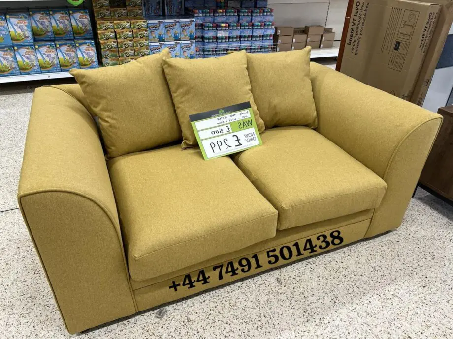 Mustard Fabric Sofa Set || 3x Settee & 2x Settee Sofa Set For Sale