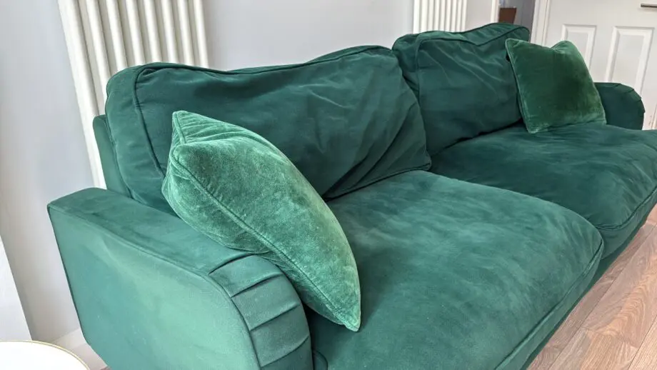 Dunelm 4 seater emerald green sofa
