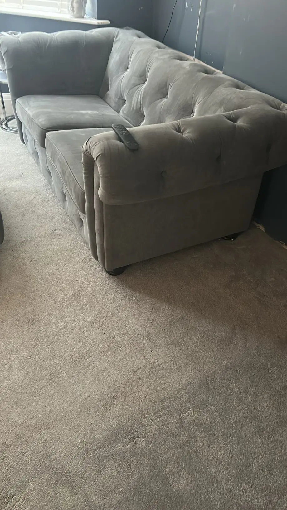 Dfs belair plaza grey sofa & matching footstool