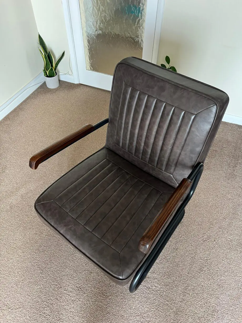Faux leather 2 seater sofa and chair