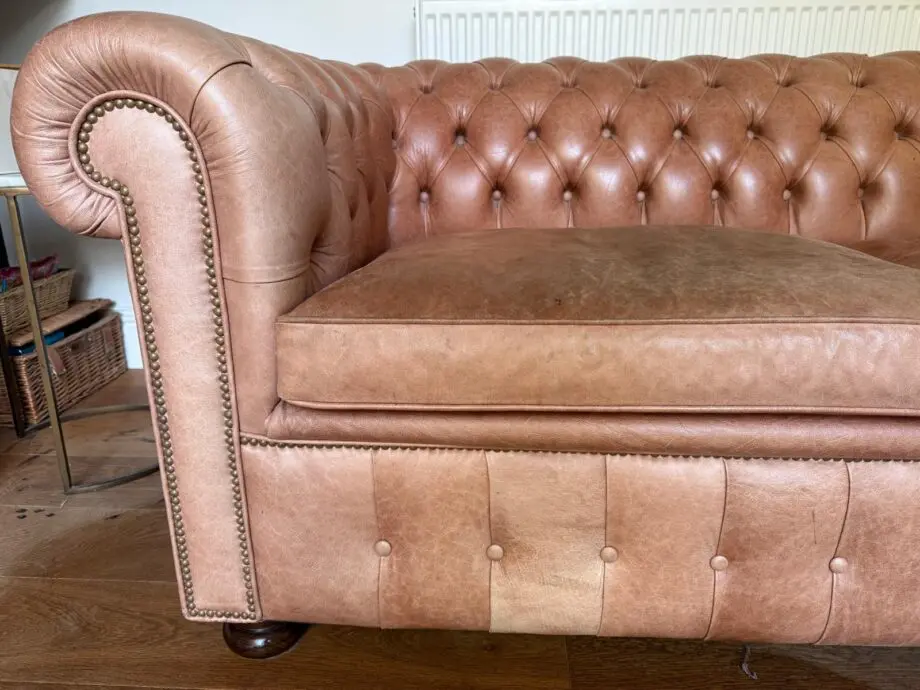 Leather Chesterfield 3 seater sofa bed