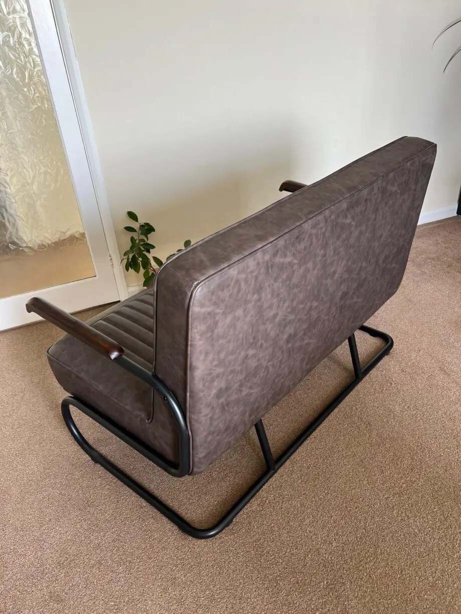 Faux leather 2 seater sofa and chair