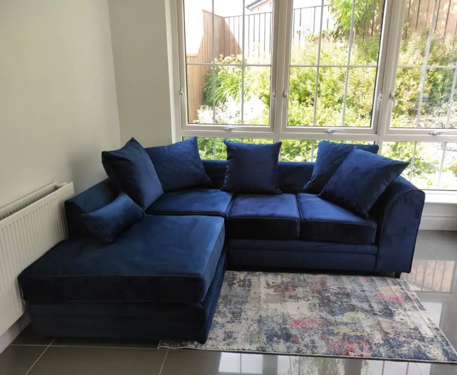 Dfs Blue Corner Sofa For SALE
