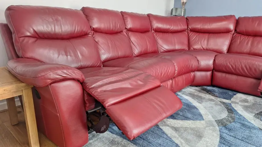 SCS La-Z-Boy Red Leather Modular Corner Sofa