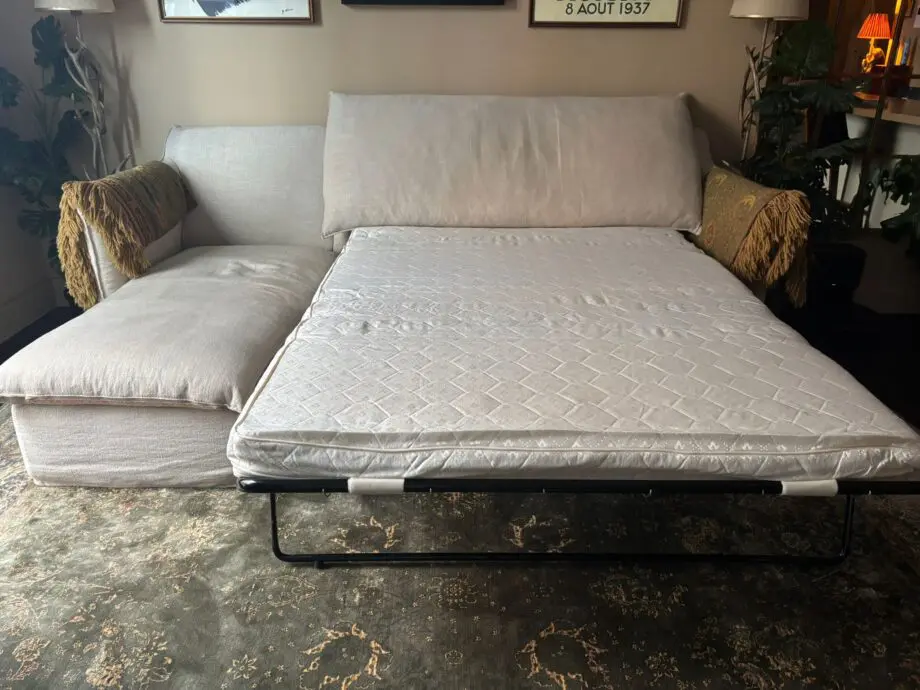 Love Your Home Beige Linen Sophie Corner Sofa Bed with Chaise