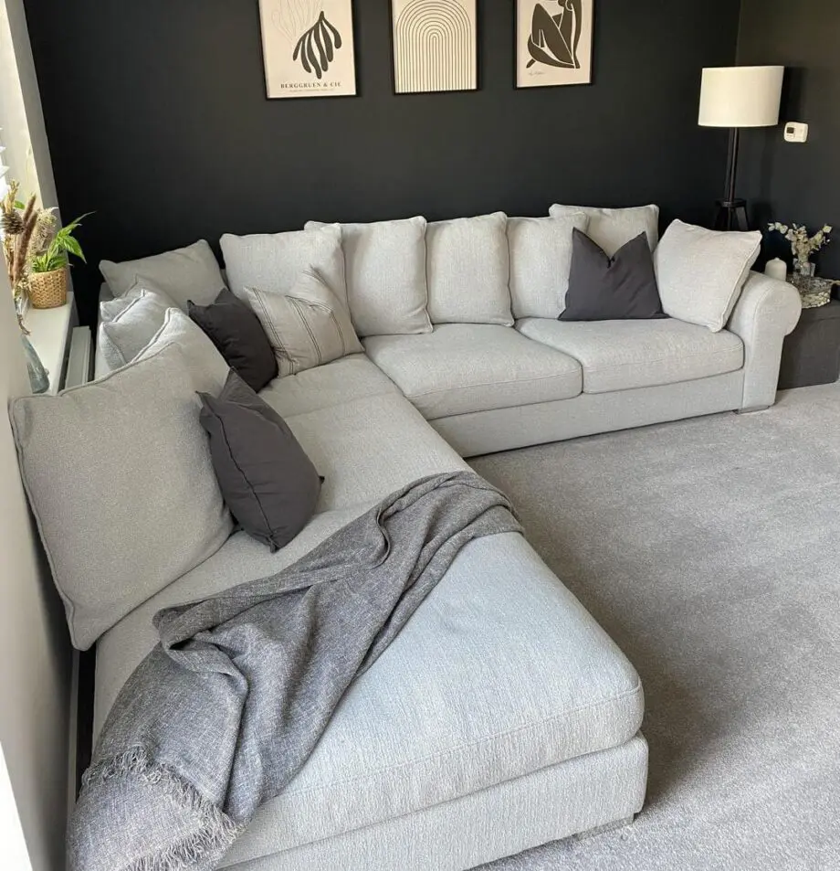 Cream Fabric Sofa + Pouffe & High-Quality Comfortable Cushion – Pay After Delivery