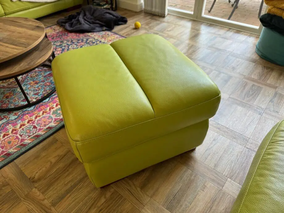 DFS Dazzle 2 seater sofa + storage pouffe green