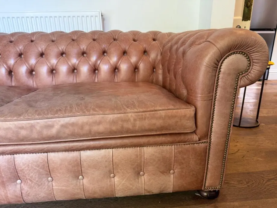 Leather Chesterfield 3 seater sofa bed