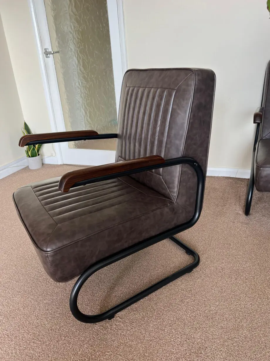 Faux leather 2 seater sofa and chair