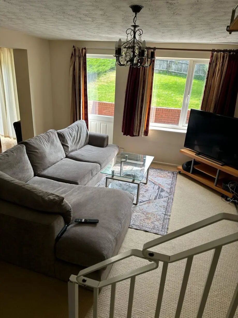Beige L shape sofa