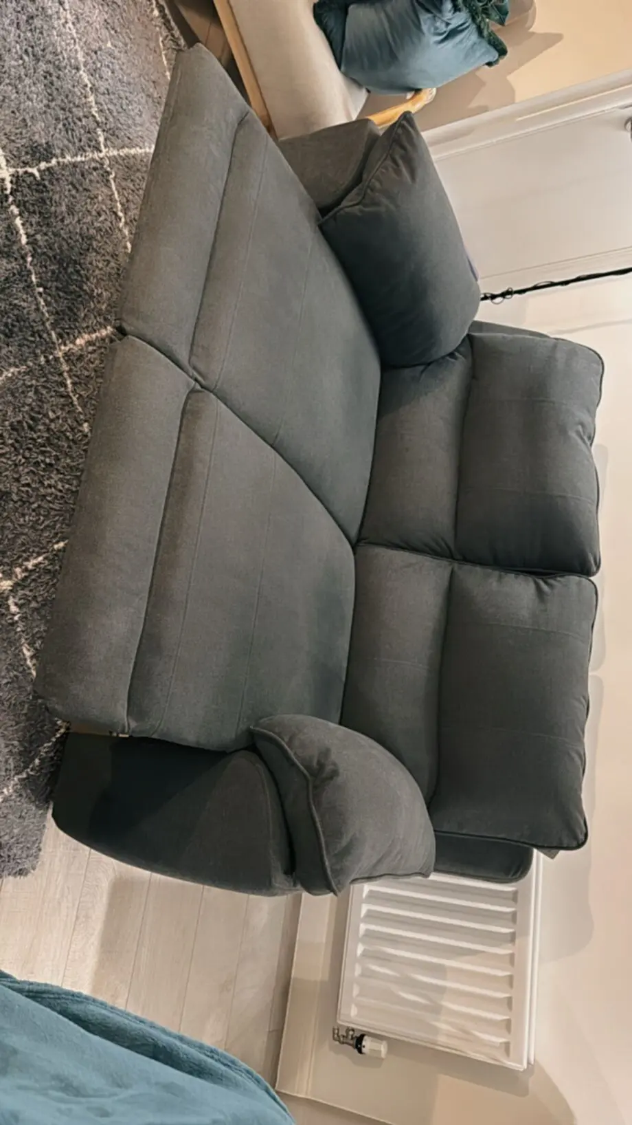 Furniture and Choice Grey Recliner sofa
