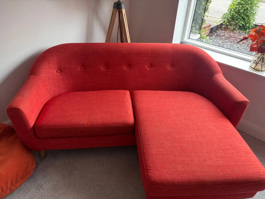 Orange 2 Seater L-Shaped Corner Sofa