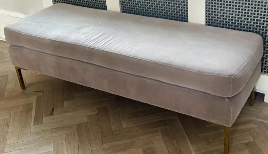 Anthropologie Edlyn Linen Bench – Grey