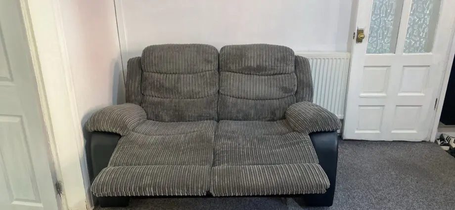 Grey Jumbo Cord recliner