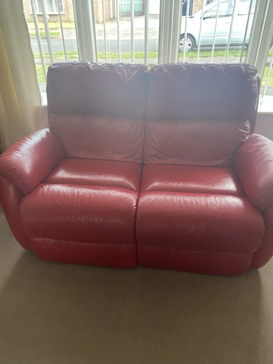DFS leather reclining sofa
