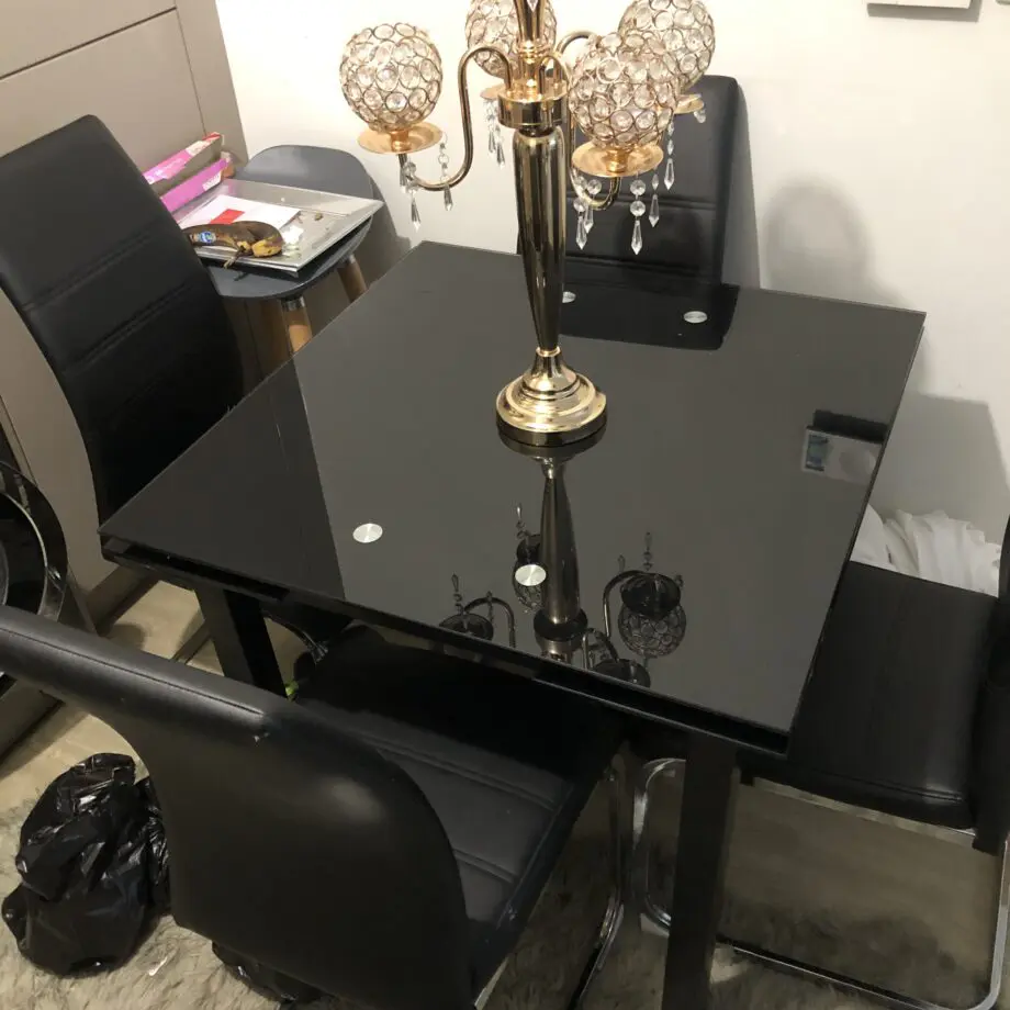 Black dinner table chairs