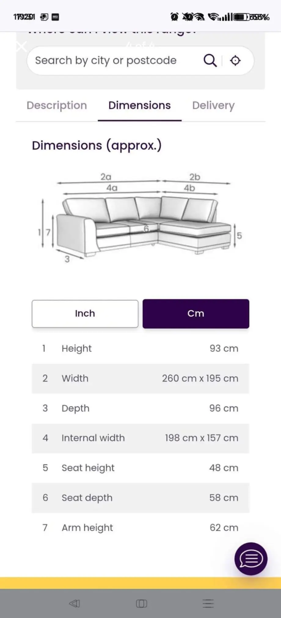 Orka Left Hand Facing Arm Open End Corner Sofa