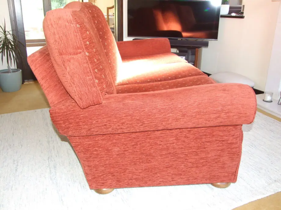Dark red with gold motif 3 Seater sofa