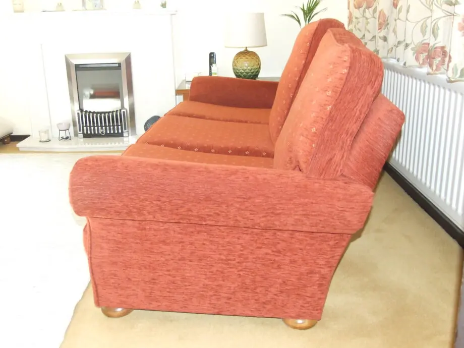 Dark red with gold motif 3 Seater sofa