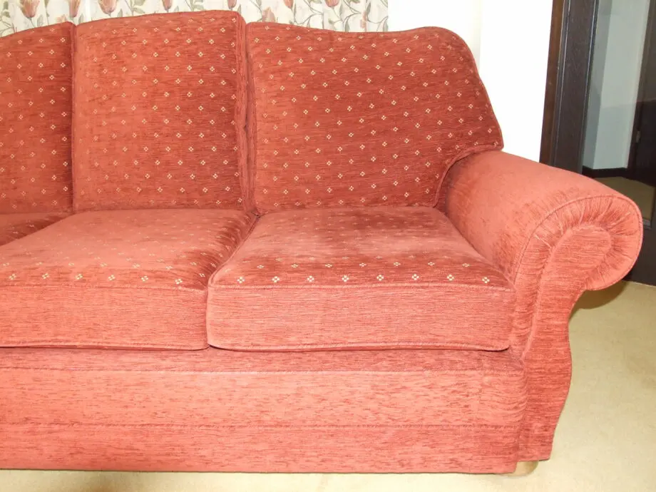 Dark red with gold motif 3 Seater sofa