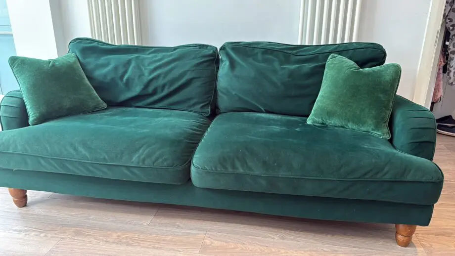 Dunelm 4 seater emerald green sofa