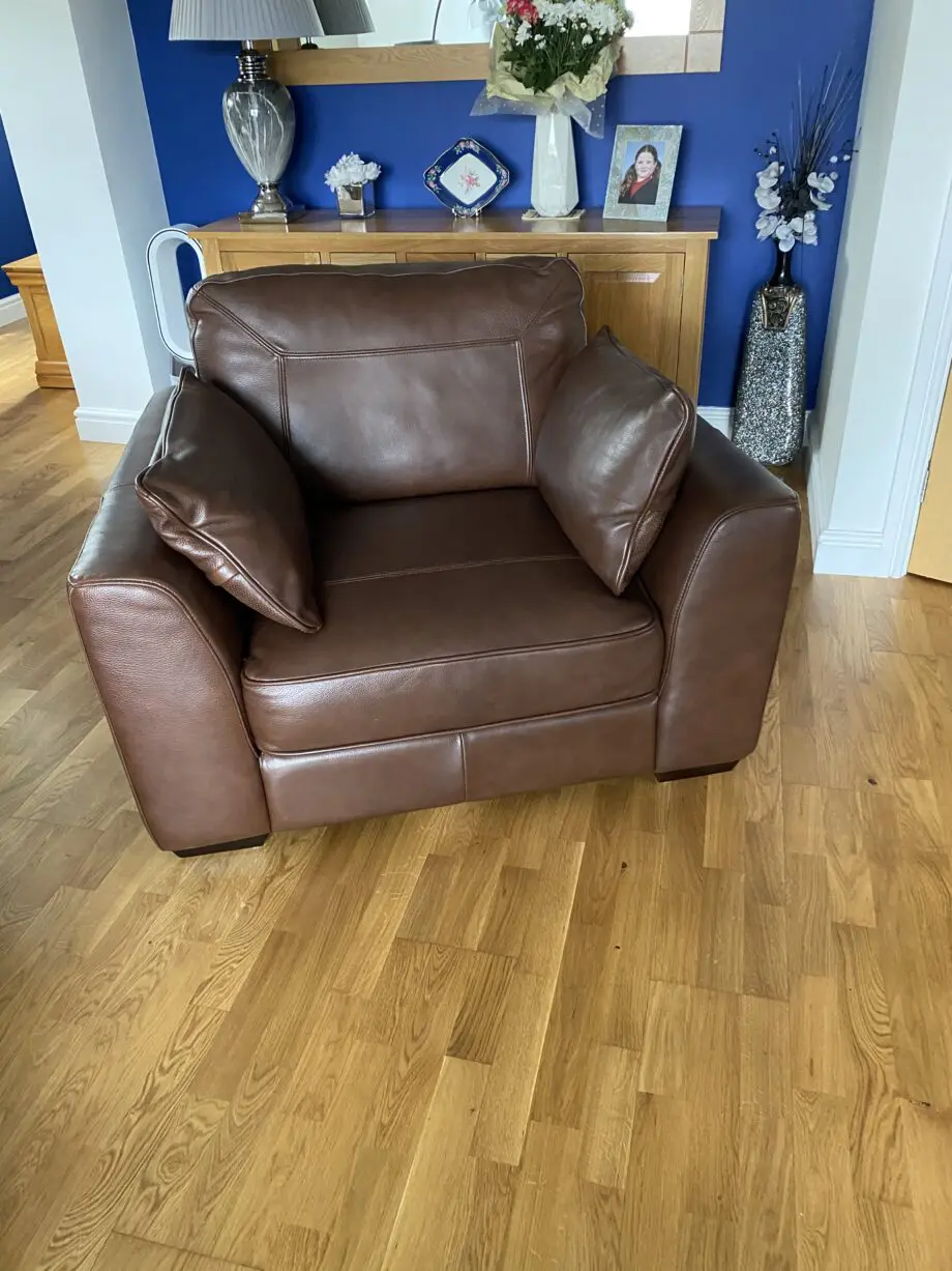 Large brown leather chair