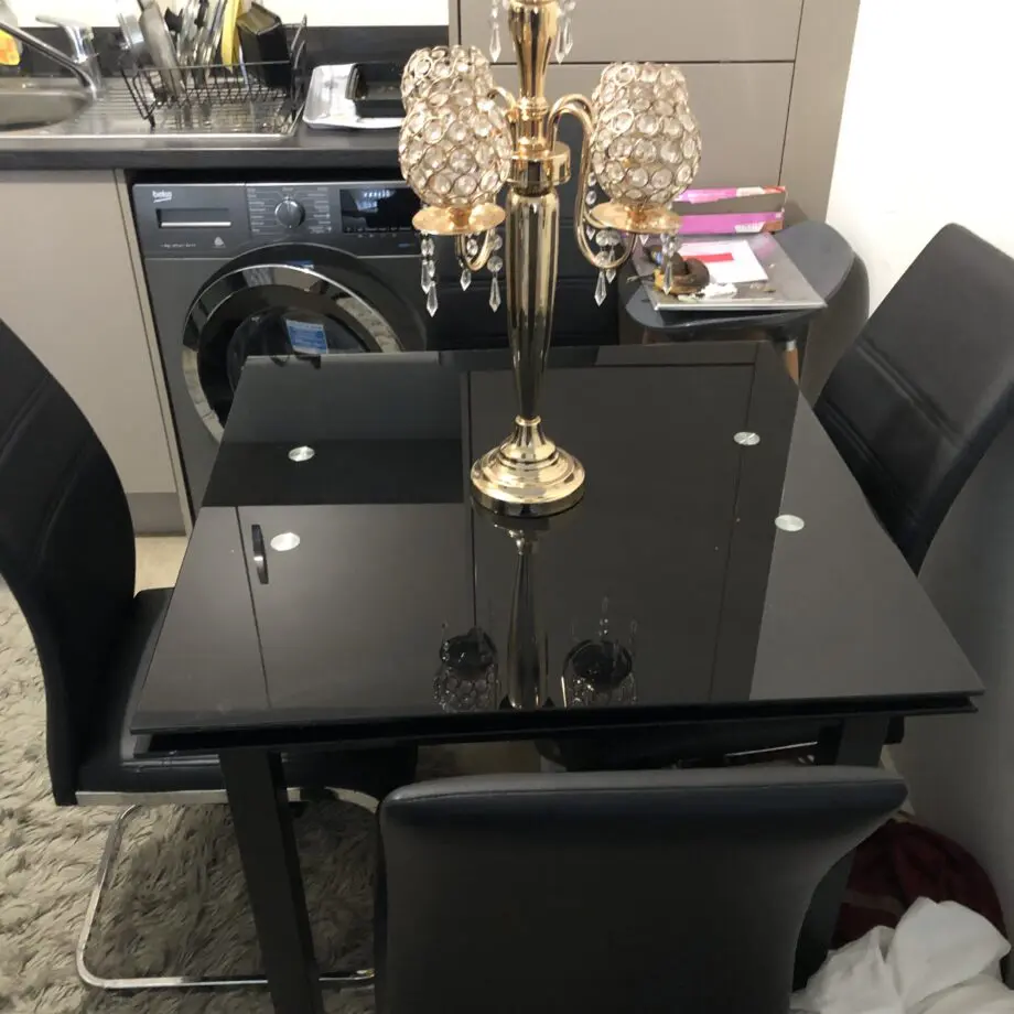 Black dinner table chairs
