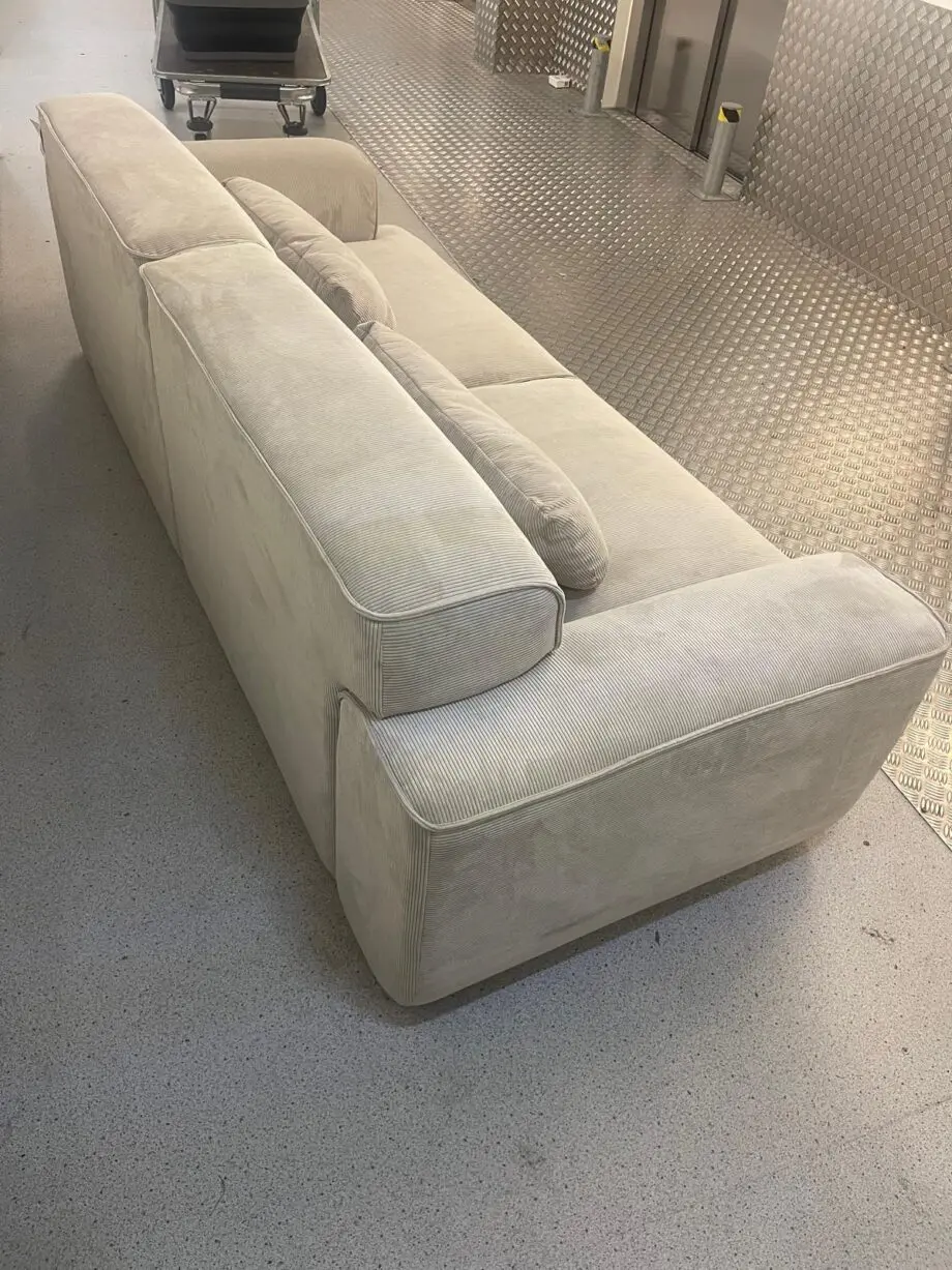 3 seater cream corduroy soft sofa