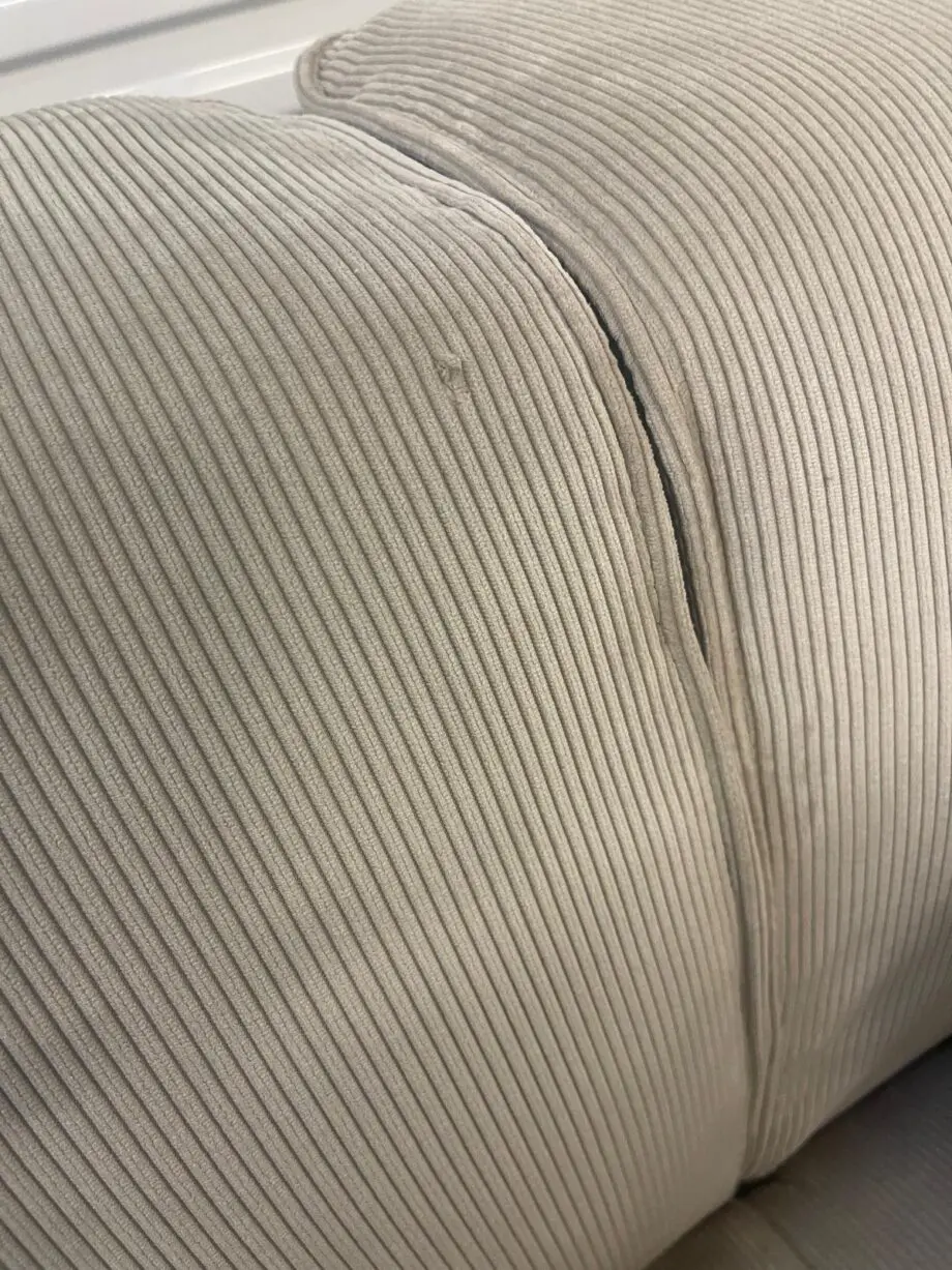 3 seater cream corduroy soft sofa