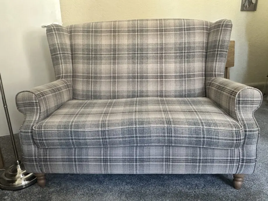 Check Nevis Grey Sherlock 2 Seater Sofa