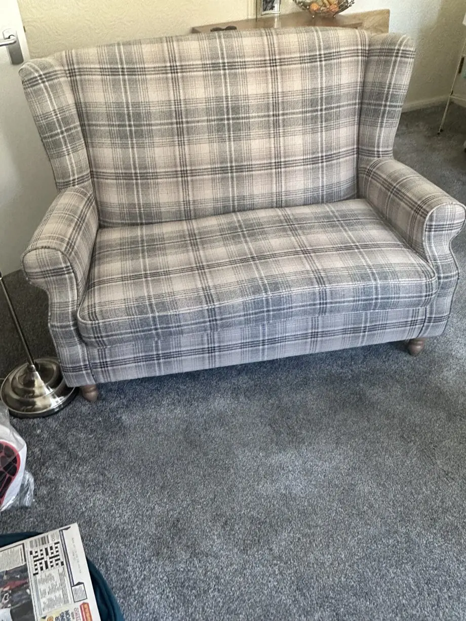 Check Nevis Grey Sherlock 2 Seater Sofa