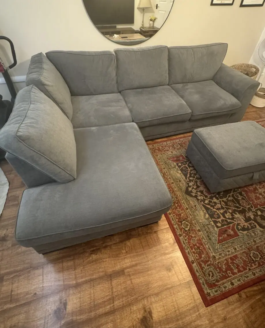 DFS Grey Orka Open End Corner Sofa and Large Storage Footstool Bundle