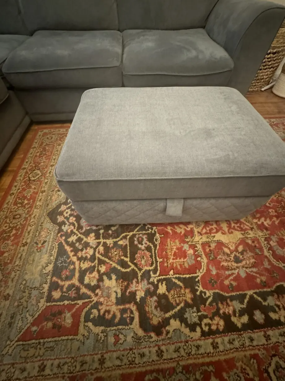 DFS Grey Orka Open End Corner Sofa and Large Storage Footstool Bundle