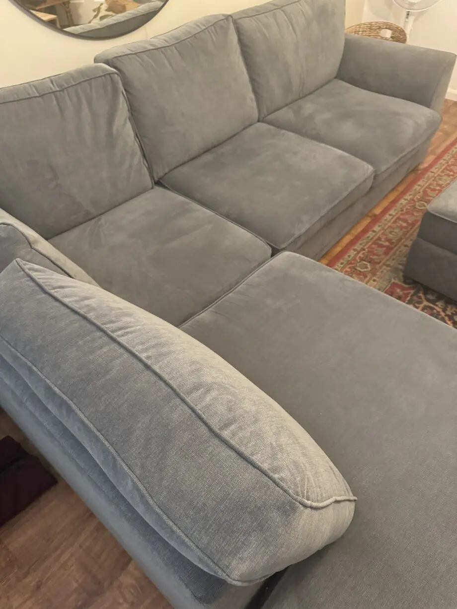 DFS Grey Orka Open End Corner Sofa and Large Storage Footstool Bundle