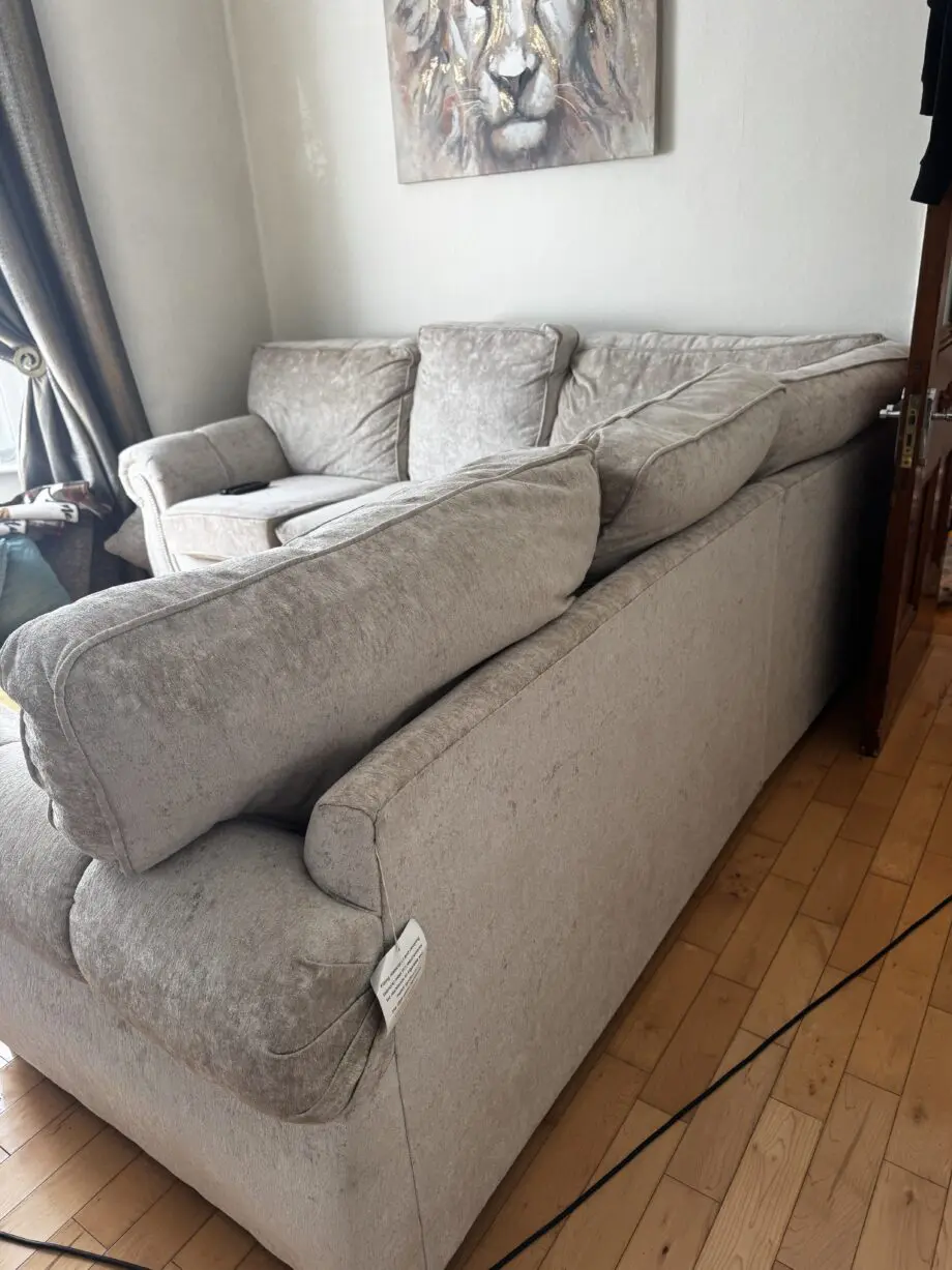 5 seated corner sofa in a verona mink colour