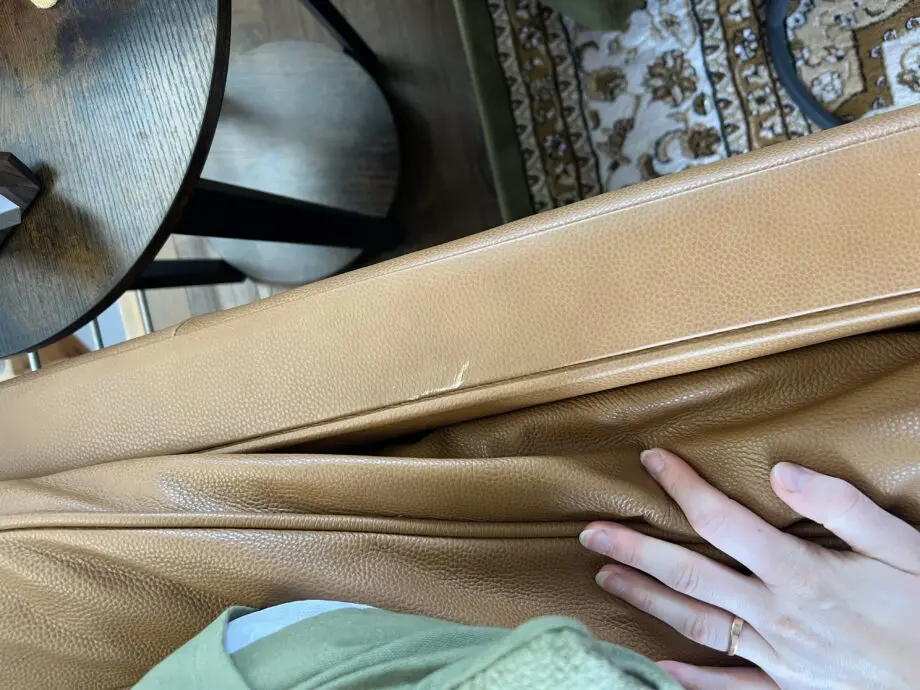 Cognac Italian leather sofa