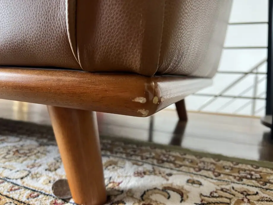 Cognac Italian leather sofa