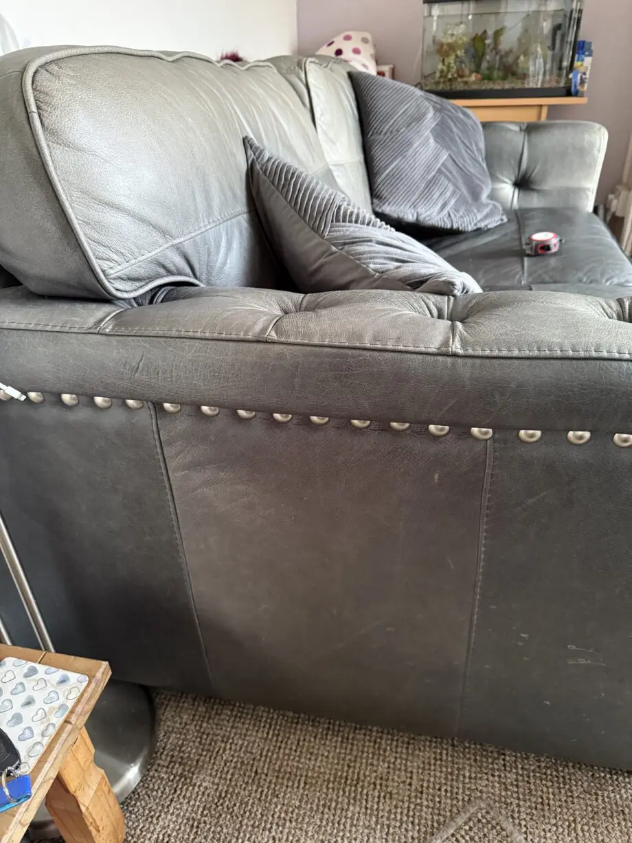 SCS 2 seater sofa, Italian grey leather