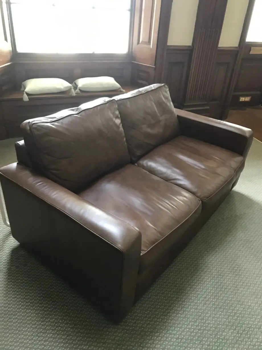 Laura Ashley Brown leather 2 seater sofa