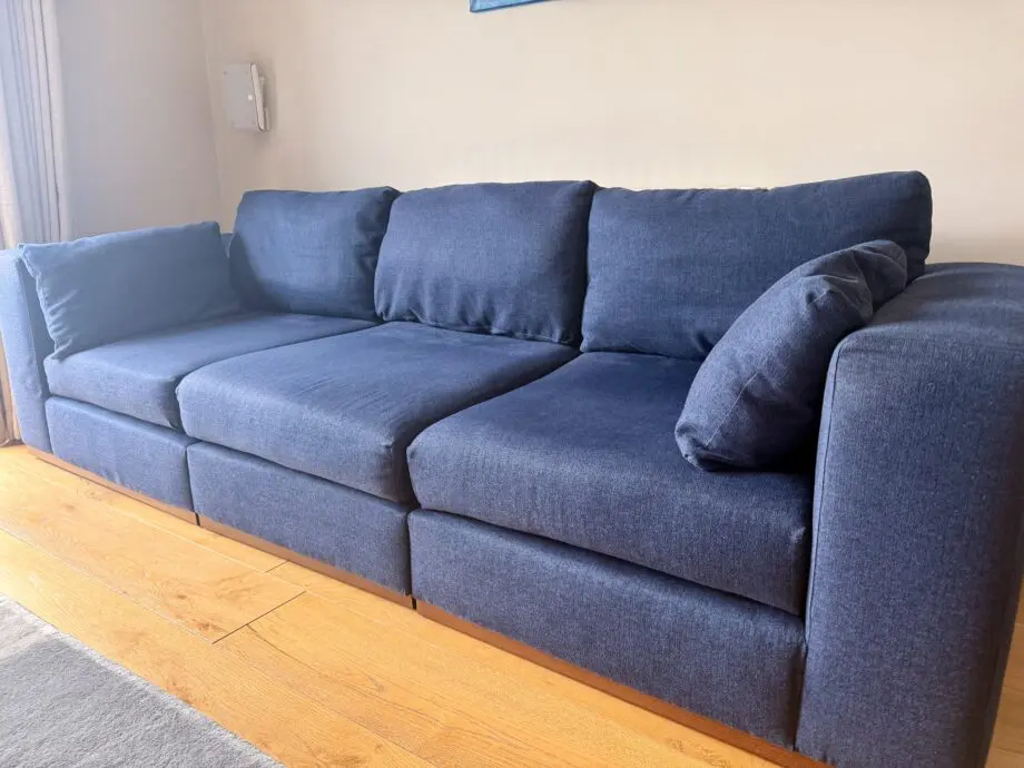 John Lewis + Swoon Rubik Modular Sofas in Broadgate Blue Wool.
